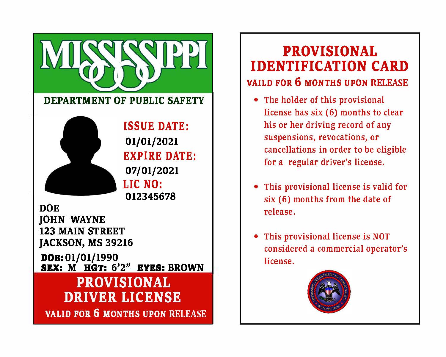 PROVISIONAL DRIVER S LICENSE DPS Driver Service Bureau